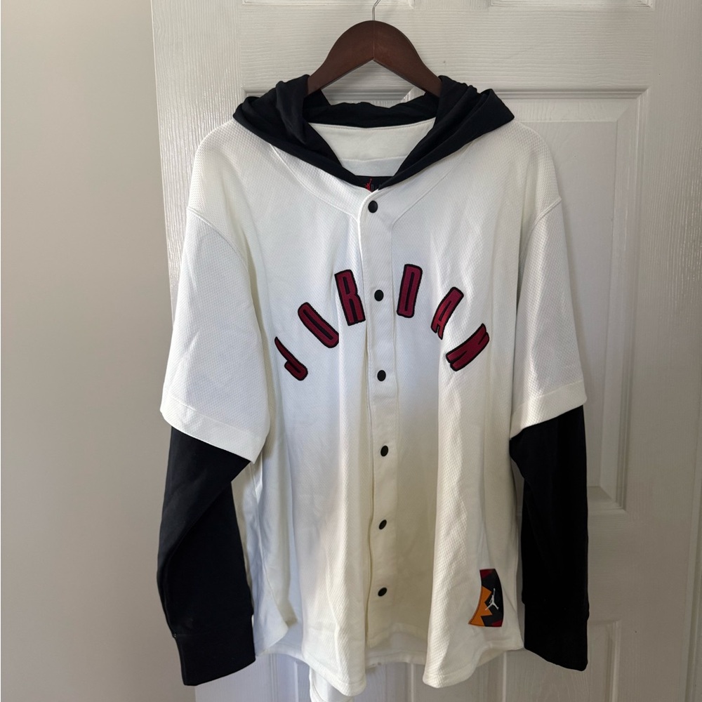 NWT Nike Air Jordan Flight MVP Baseball Hoodie Jersey Men's Size XL